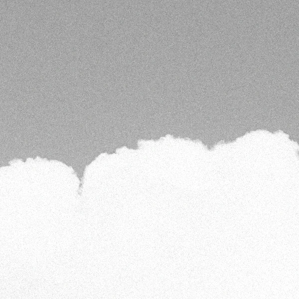 The same cloud edge with an even noise over sky and cloud alike.